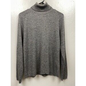 100% merino wool mock turtleneck Sweater Valerie Stevens Sz XL Gray